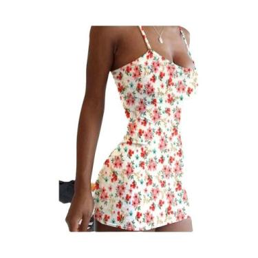 Imagem de Vestido Slip Floral plus Size Sem Costas Verão Sexy Slim Mini Vestido 