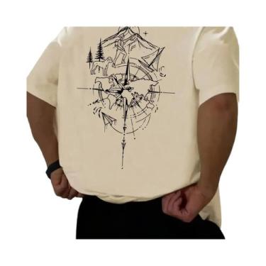Imagem de Camiseta De Algodão Masculina plus Size Para O Verão Com Estampa De Ma