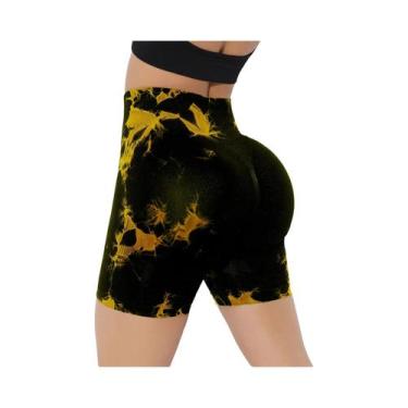 Imagem de Shorts De Fitness Femininos Tie Dye Em 16 Cores, Levanta Bumbum, Roupa
