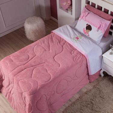 Imagem de Coberdrom Bailarina Rosê Solteiro 02 Peças Manta Microfibra