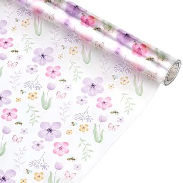 Imagem de PH PandaHall Tecido de couro sintético de TPU impresso, 200 x 33 cm, material de bordado de TPU colorido, estampa de flor, vinil transparente para costura, bordado, acolchoado, projetos de artesanato