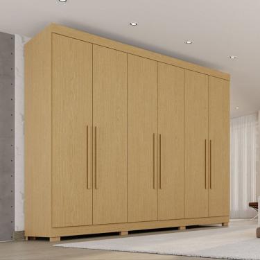 Imagem de Guarda-roupa Casal 6 Portas 6 Gavetas com Pés 100% Mdf Órion Plus Jequitiba