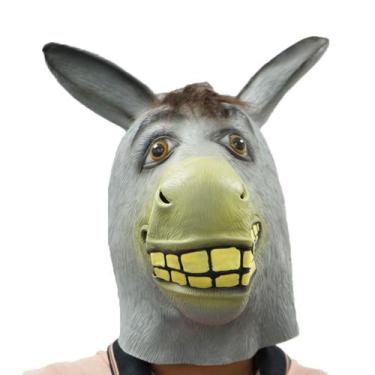 Imagem de Máscara de festa Donkey Shrek Latex Animal Headgear Cosplay - yiweisai