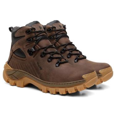 Imagem de Bota Masculina Adventure Coturno Tenis Couro Conforto Dia a Dia California-Masculino