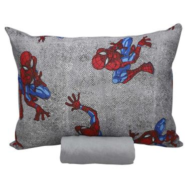 Imagem de Jogo de Cama Portallar Solteiro Malha 100% Algodão Disney Marvel Spider Wall 2 Pçs Cinza