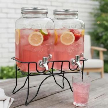 Imagem de Dispenser Bebidas Kit Com 2 Vidro 8L Festa Evento Torneira - Yeet