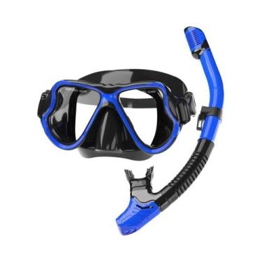 Imagem de Máscara de Snorkel Seca com Óculos de Mergulho - Ajustável, Antiembaça