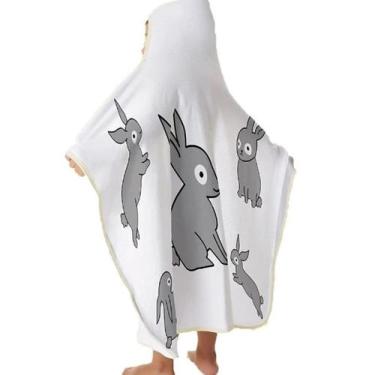 Imagem de Toalha de Banho Baby Tecebem com Capuz Estampada Curiosidade 70cmx90cm