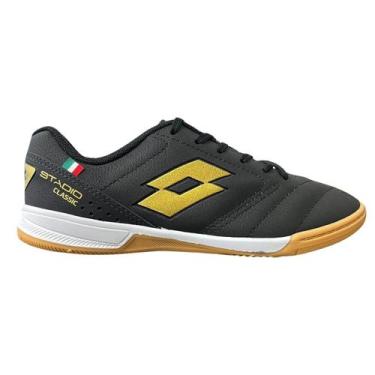 Imagem de Chuteira Futsal Lotto 10602 Stadio Classic B700 Preto, 42, Preto