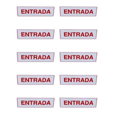 Imagem de KIT COMBO 10 Placa de Sinalização entrada 15x30 cm branca - ASELETRO