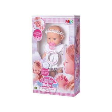 Imagem de Boneca com mecanismo Little Baby Primeira Oração Milk - Milk Brinquedo