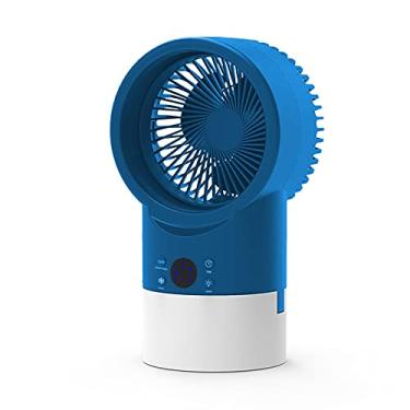 Imagem de Refrigerador de ar, ar condicionado, ventilador, ventilador de refrigeração portátil 4 em 1 e purificador de umidificador spray, ventilador de gelo USB, para home office ao ar livre, azul