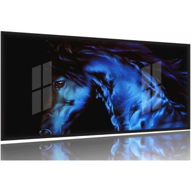 Imagem de Quadros Decorativos Cavalo Fazenda Country Sala Hall 130x60 Moldura Preta 2x2