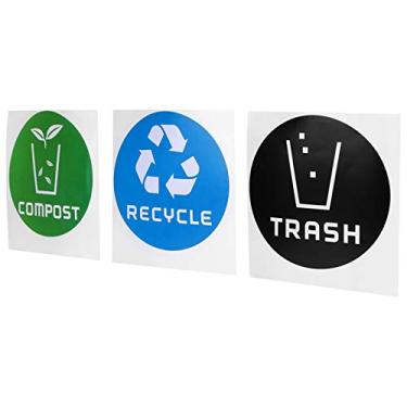 Imagem de Adesivo de Lixo, Adesivo de Composto de Lixo Redondo Redondo, Adesivo de Reciclagem para Latas de Lixo, Recipientes de Lixo, Lixeiras