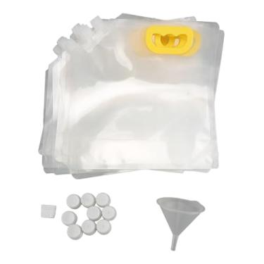 Imagem de Saco de Armazenamento de Grãos Pet Pe Com Bico, Tampa e Funil, Bolsa de Armazenamento de Alimentos Secos para Arroz, Feijão, Organização de Cozinha (1,5L)