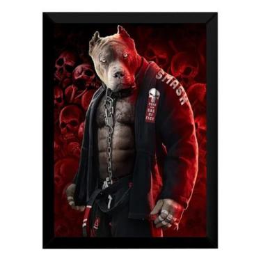 Imagem de Quadro Jiu Jitsu Decoração Dojo Pit Bull Kimono Arte - Fanarte