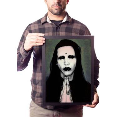 Imagem de Quadro Decorativo Marilyn Manson Arte Pôster Moldurado - Fanarte