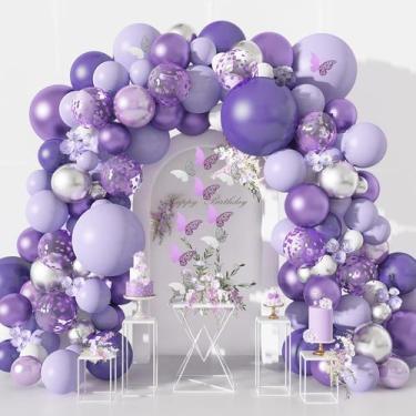 Imagem de Kit Arco de Balões Amandir Purple para Festa de Menina Borboleta