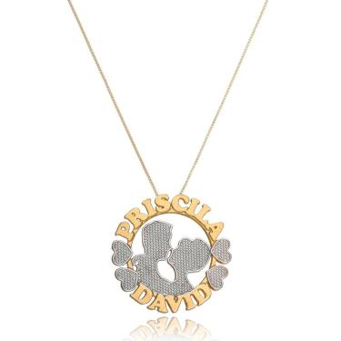 Imagem de Colar Mandala Casal Apaixonado Com Detalhes Em Rodium