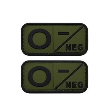 Imagem de Ruoming 2 peças externas 3D PVC borracha macia tipo sanguíneo médico, crachá de gancho de resgate, emblema de moral, acessório DIY (verde O-)