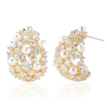 Imagem de GELVTIC Brincos de borla para mulheres e meninas, brincos de franja, lustre cravejado de strass, cristal, gota, zircônia cúbica, champanhe, cachoeira, sementes, brincos de miçangas para damas de honra, brincos longos de zircônia cúbica, joias de presente, Cobre, Zircônia cúbica