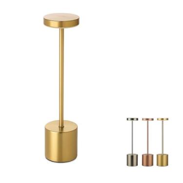 Imagem de Abajur Moderno Luminária de Mesa em Alumínio Prata com LED 3 Tons — Design Minimalista e Recarregável USB, Iluminação Suave para Quarto, Sala ou Escritório