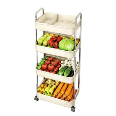 Imagem de Carrinho de armazenamento multicamadas, organizador de cozinha removível, carrinho de rodinhas para sala de estar, banheiro, escritório e varanda, fácil de montar, 38 x 28 x 100 cm