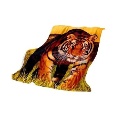 Imagem de Manta Sherpa 3D Super Macia Com Estampa De Tigre Para Primavera E Outo