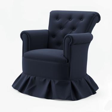 Imagem de Poltrona Amamentação Aconchego Confortável Descanso Quarto Bebê Suede Azul