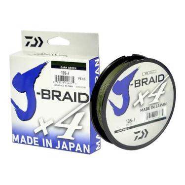 Imagem de Linha Pesca Multifilamento Daiwa J-Braid X4 Fios 135m 0.21mm 20 Lbs Ve