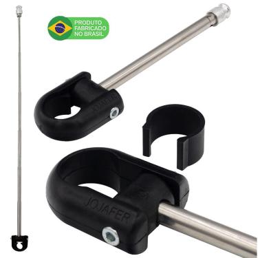 Imagem de Antena Corta Pipa Moto Retrátil Guidao Aço Inox Prata M5A