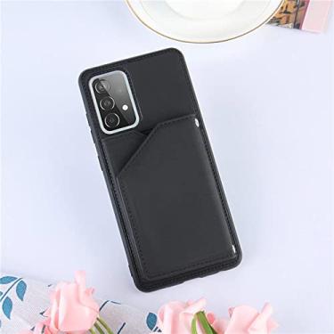 Imagem de Para Samsung Galaxy A73 5G A03 A53 A 02 04 22 52 S A13 A23 A33 A 52 A32 A72 A12 Couro Slot para cartão Capa traseira, preto, para A32 4G (SM, A325)