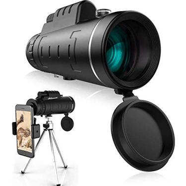 Imagem de Telescópio monocular 40X60 de alta definição com tripé de suporte para smartphone -BAK4 Telescópio monocular HD de foco duplo para observação de pássaros, caminhadas, acampamento