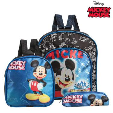 Imagem de Kit Mochila Escolar Pequena Mickey Mouse Disney Costa - Toys 2U