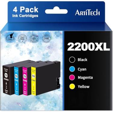 Imagem de ARTITECH Cartuchos de tinta compatíveis com PGI2200XL para Canon PGI-2200XL para impressoras Maxify MB5420 MB5120 MB5320 MB5020 iB4120 iB4020 (preto, magenta, amarelo e ciano, pacote com 4)