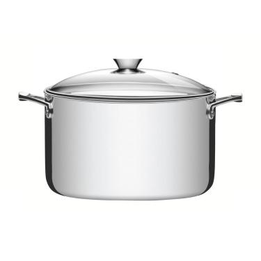 Imagem de Caldeirão Grano 24cm 5,8l Totalmente Polido Brilho - Com Tampa De Vidro Tramontina
