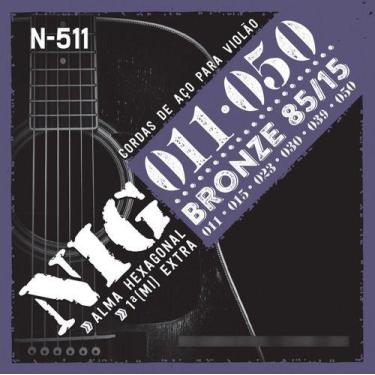 Imagem de Encordoamento De Violão Aço Nig N511 0.11 Bronze 85/15 + Mi