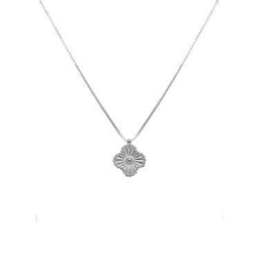 Imagem de Colar Choker Trevos Flor Virgínia P Banhado a Prata 925 - Papillon Sem