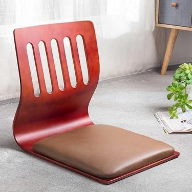 Imagem de UISLA Piso japonês sem pernas, tatami para sala de estar, meditação de madeira, braço de janela de sacada, sofá preguiçoso para ler, assistir TV