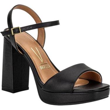Imagem de Sandália Vizzano Meia Pata Plataforma Elegante e Estável, Preto, 35