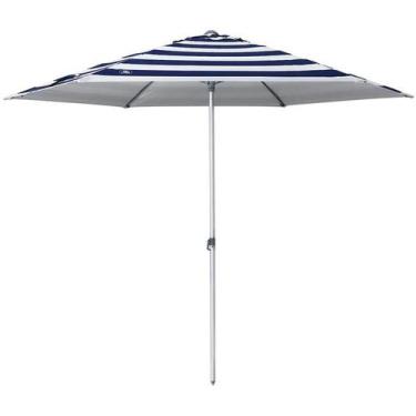 Imagem de Guarda-Sol Milagres 2,60m Listrado Azul Marinho Branco Bel - Belfix