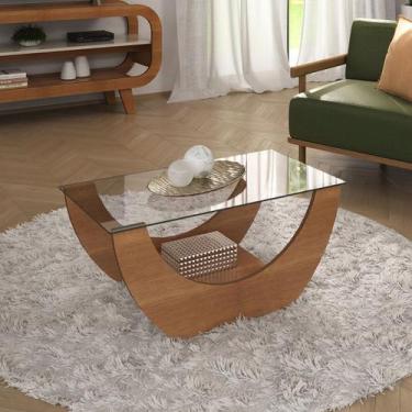 Imagem de Mesa de Centro com Tampo em Vidro - Onda - ARTELY, Cinamomo