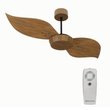 Imagem de Ventilador de Teto Com Controle Remoto Natuvent Flower No Light 2 Pás Madeira Imbuia 127v