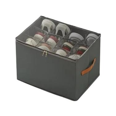 Imagem de Caixa Organizadora 6 Pares de Sapato 43x32x30cm | Dobrável com Tampa Transparente e Divisórias (2)