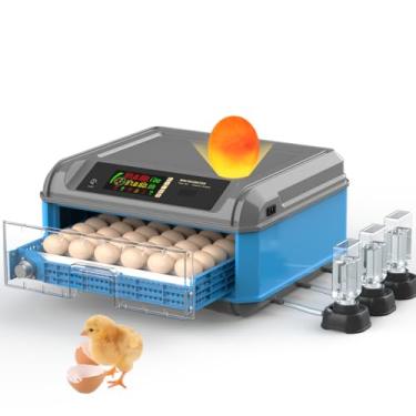 Imagem de DEZHXHE Incubadora de ovos atualizada para chocar ovos - incubadora de ovos de galinha com giro automático de ovos, controle de umidade, sistema de adição de água, aplicador de ovos, ideal para frango
