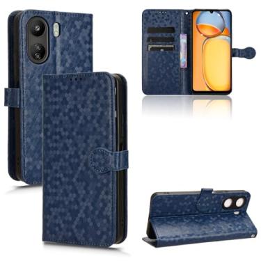 Imagem de Kukoufey Capa de couro compatível com Xiaomi Poco C65 4G, capa de telefone de couro PU capa flip compatível com Xiaomi Redmi 13C 4G 23100RN82L 23106RN0DA 22126RN91Y capa azul