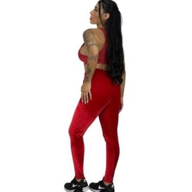 Imagem de calça veludo molhado legging feminina leg cintura alta fitness-Feminino