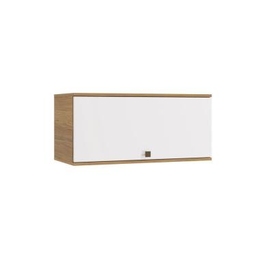 Imagem de Armário Aéreo Celeste Kappesberg 100% Mdf 1 Porta Basculante Nogueira/branco 80cm