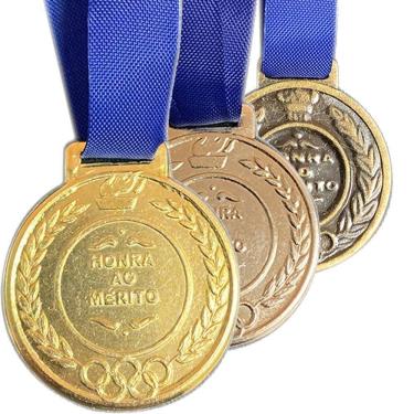 Imagem de Kit 84 Medalhas 2,9cm 20 De Ouro 41 De Prata E 23 De Bronze