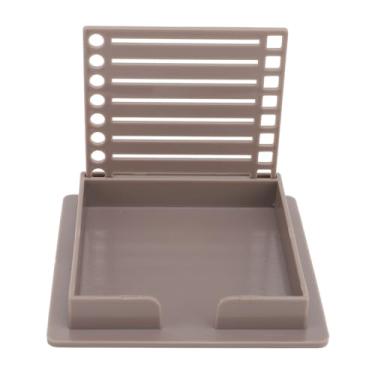 Imagem de Organizador de Desenho de Notas, Suporte de Notas Pegajosas ABS Com Molduras Transparentes de Estêncil, Recipiente de Almofadas de Notas para Escola de Escritório (Marrom)